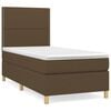 vidaXL Giroletto a Molle con Materasso Marrone Scuro 90x190cm Tessuto