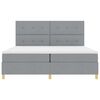 vidaXL Letto a Sorgente LED Grigio chiaro 200 x 200 cm Tessuto