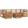 vidaXL Set di divani da esterno 7 pz Naturale Legno di Acacia Massello