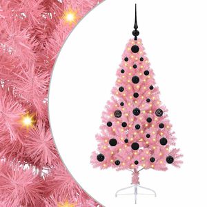 vidaXL Albero di Natale artificiale con luci integrate Rosa 120 cm PVC