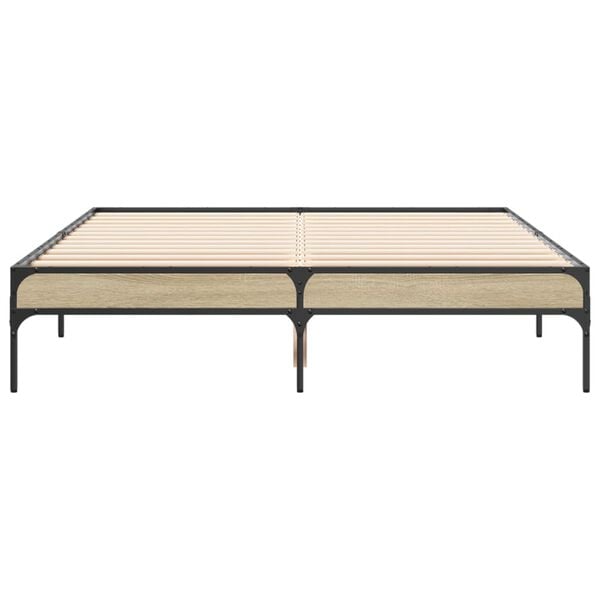 vidaXL Giroletto Rovere Sonoma 120x200 cm in Legno Multistrato Metallo