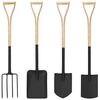 vidaXL Set Attrezzi Giardinaggio 4pz Impugnatura YD Acciaio e Frassino