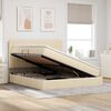 vidaXL Letto con contenitore e LED Crema 160 x 200 cm Poliestere