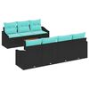 vidaXL Set Divano da Giardino con cuscino 8 pcs Nero polyrattan