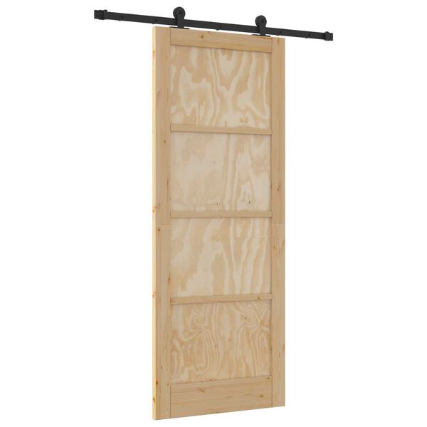 vidaXL Porta scorrevole ORKDAL Marrone 83 x 211 cm Pino massello