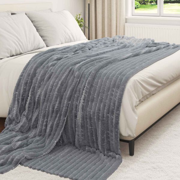 vidaXL Coperta Grigio scuro 270 x 240 cm Panno