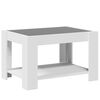 vidaXL Tavolino Salotto con LED Bianco 73x53x45 cm Legno Multistrato
