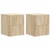 vidaXL Mobiletto da notte a muro 2 pcs Rovere Sonoma 33 x 34,5 x 40 cm