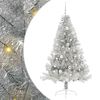 vidaXL Albero di Natale artificiale con luci integrate Argento 180 cm