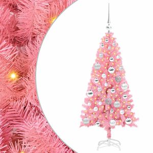 vidaXL Albero di Natale con 150 LED con supporto Rosa 120 cm PVC
