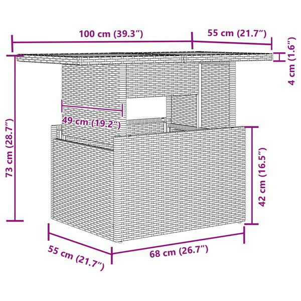 vidaXL Set Divano da Giardino con archiviazione 5 pcs Nero Poly Rattan