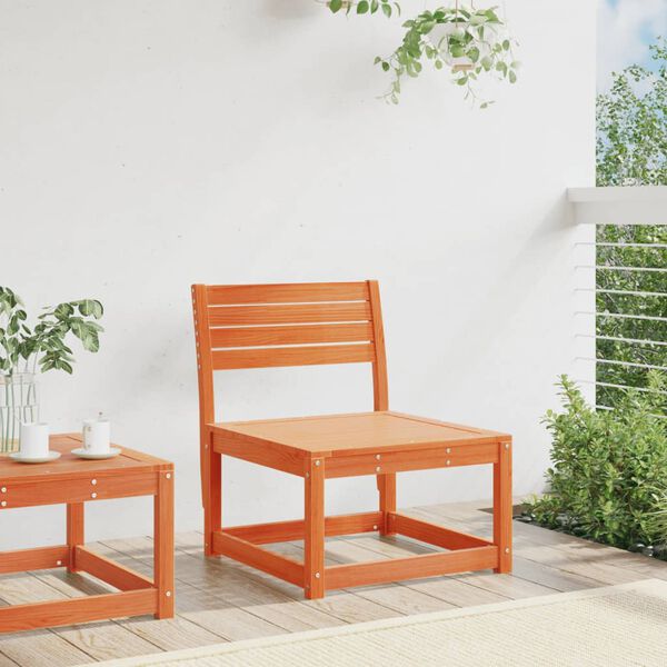 vidaXL Divano da Giardino Marrone Cera in Legno Massello Pino