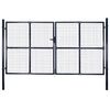 vidaXL Cancello da Giardino in Rete di Acciaio Zincato 300x200 cm Grigio