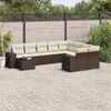 vidaXL Set Divani da Giardino 10pz con Cuscini in Polyrattan Marrone