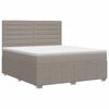 vidaXL Letto box spring con materasso Tortora 140 x 200 cm Tessuto