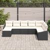 vidaXL Set Divano da Giardino 8 pcs Nero e Crema polyrattan
