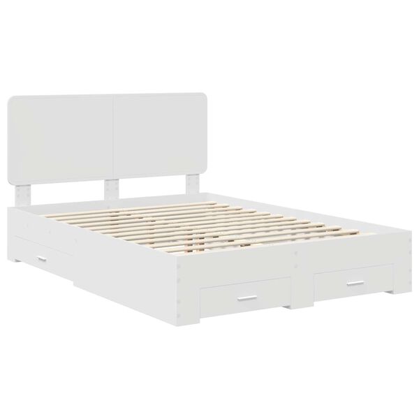 vidaXL Struttura del letto Bianco 140 x 200 cm Legno multistrato