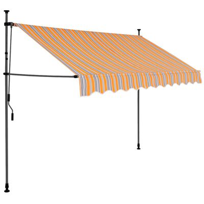 vidaXL Tenda da Sole Retrattile Manuale con LED 300 cm Gialla e Blu