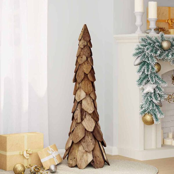 vidaXL Albero di Natale Marrone 110 cm Legno massello di teak