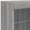 vidaXL Credenza con Luci LED Grigio Sonoma 181,5x37x67 cm