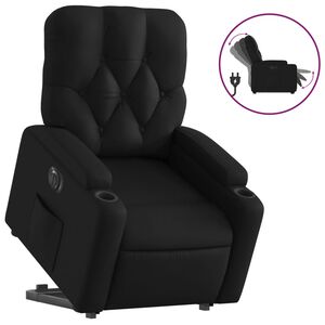 vidaXL Poltrona Alzapersona Reclinabile Elettrica Nera in Similpelle