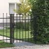 vidaXL Cancello per recinzione BOXTEL porta singola con punta in acciaio 1x1 m Nero