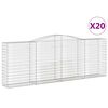 vidaXL Cesti Gabbioni ad Arco 20 pz 400x50x140/160 cm Ferro Zincato