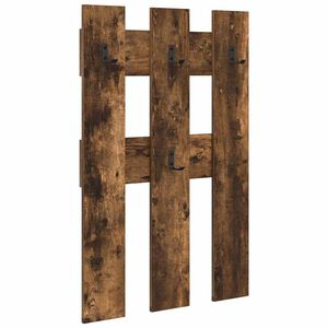 vidaXL Appendiabiti a muro A parete Rovere fum&eacute; 65 x 3 x 100 cm