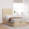 vidaXL Struttura Letto Pouf con Materasso Crema 80x200 cm in Tessuto
