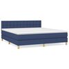 vidaXL Giroletto a Molle con Materasso Blu 160x200 cm in Tessuto