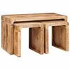 vidaXL Tavolo Nesting 3 pcs Marrone Legno di mango massello
