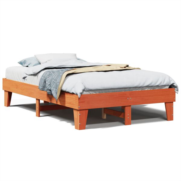 vidaXL Letto senza Materasso Marrone Cera 120x190 cm in Legno di Pino