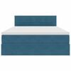 vidaXL Letto con contenitore e LED Blu Scuro 140 x 200 cm Velluto