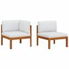 vidaXL Set da giardino 2 pezzi con cuscini in legno di acacia e corda