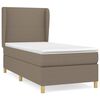 vidaXL Giroletto a Molle con Materasso Tortora 100x200 cm in Tessuto