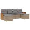 vidaXL Set Divano da Giardino 6 pz con Cuscini Beige in Polyrattan