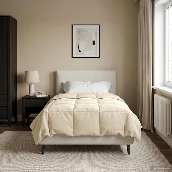 vidaXL Duvet Invernale Trapuntato Crema 140 x 220 cm Microfibra