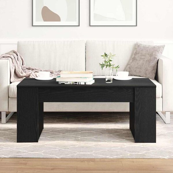 vidaXL Tavolino da salotto Rovere Nero 102 x 55 x 42 cm