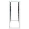 vidaXL Tavolino Consolle Argento 110x30x70 cm in Acciaio Inox e Vetro
