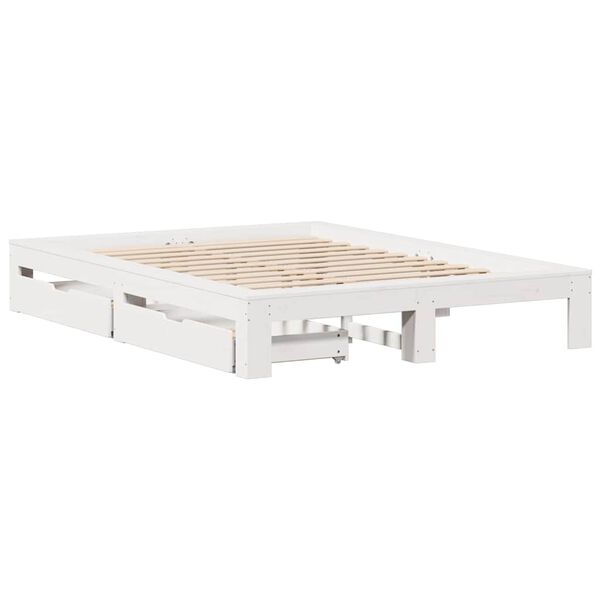 vidaXL Letto senza Materasso Bianco 150x200 cm Legno Massello di Pino