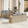 vidaXL Set Divano da Giardino 7 pcs Beige Poly Rattan