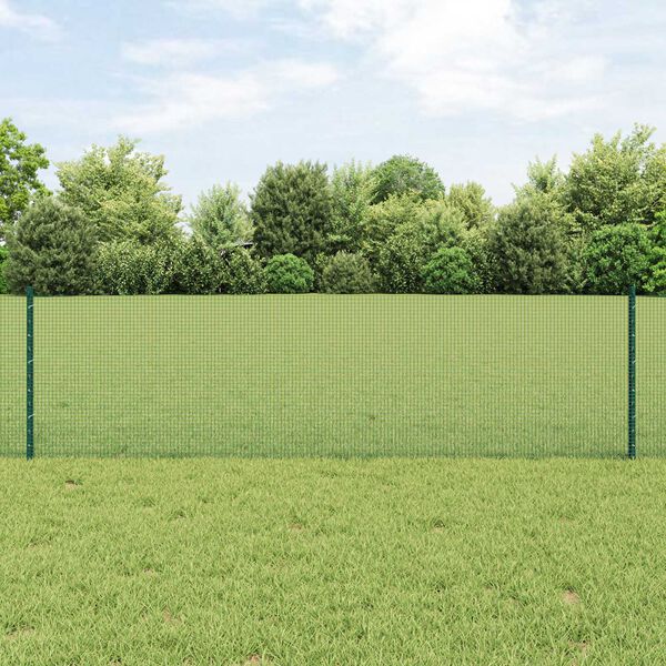 vidaXL Recinzione con Posto Verde 0,6 x 100 m Acciaio e PVC