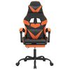 vidaXL Sedia da Gaming Girevole Poggiapiedi Nero Arancione Similpelle