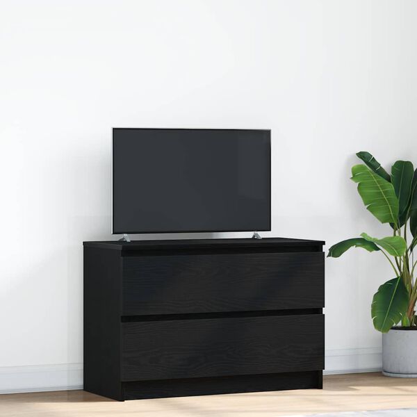 vidaXL Mobile Porta TV Nero 80x35x54 cm in Legno Multistrato