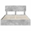 vidaXL Letto con Contenitore con testiera Grigio cemento 140 x 190 cm