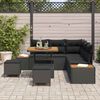 vidaXL Set Divano da Giardino 8 pcs Nero polyrattan