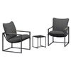 vidaXL Set Divano da Giardino 3 pz Nero e antracite Acciaio