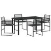 vidaXL Set da Pranzo per Giardino 5 pcs Nero polyrattan