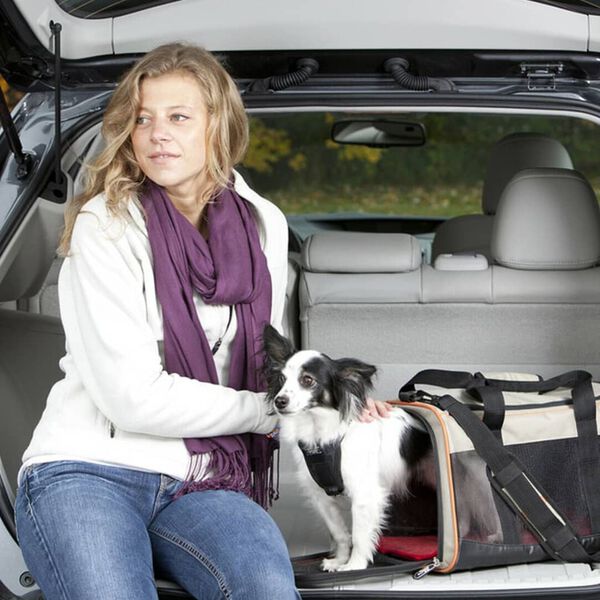 Kurgo Borsa da Viaggio per Cani Wander Carrier Nera Arancione e Sabbia