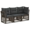 vidaXL Set Divano da Giardino 3 pz Grigio polyrattan